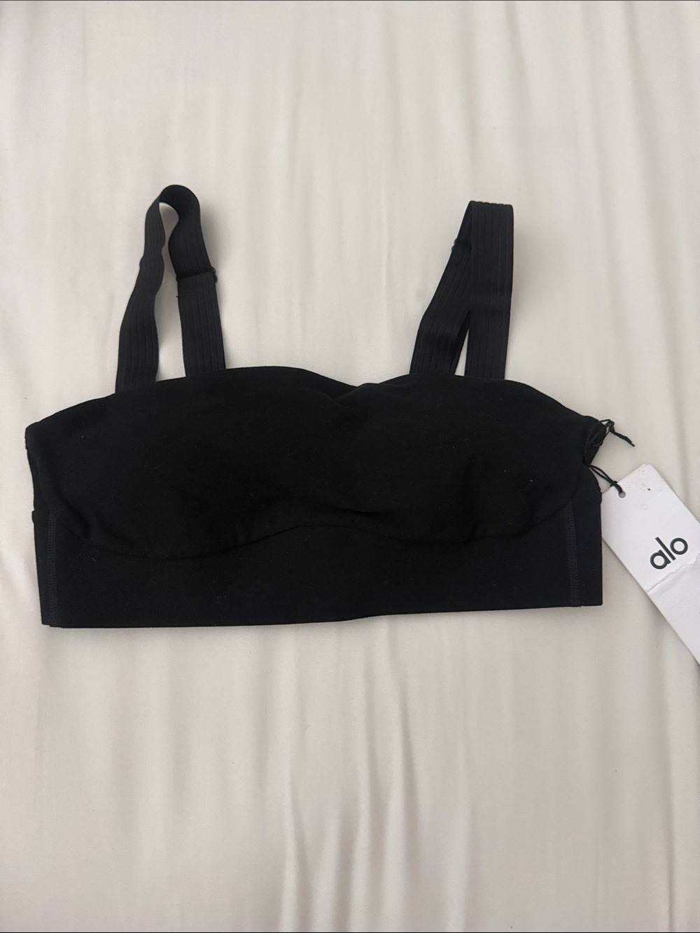 ALO Yoga Black Stretch Longline Sports Bralette